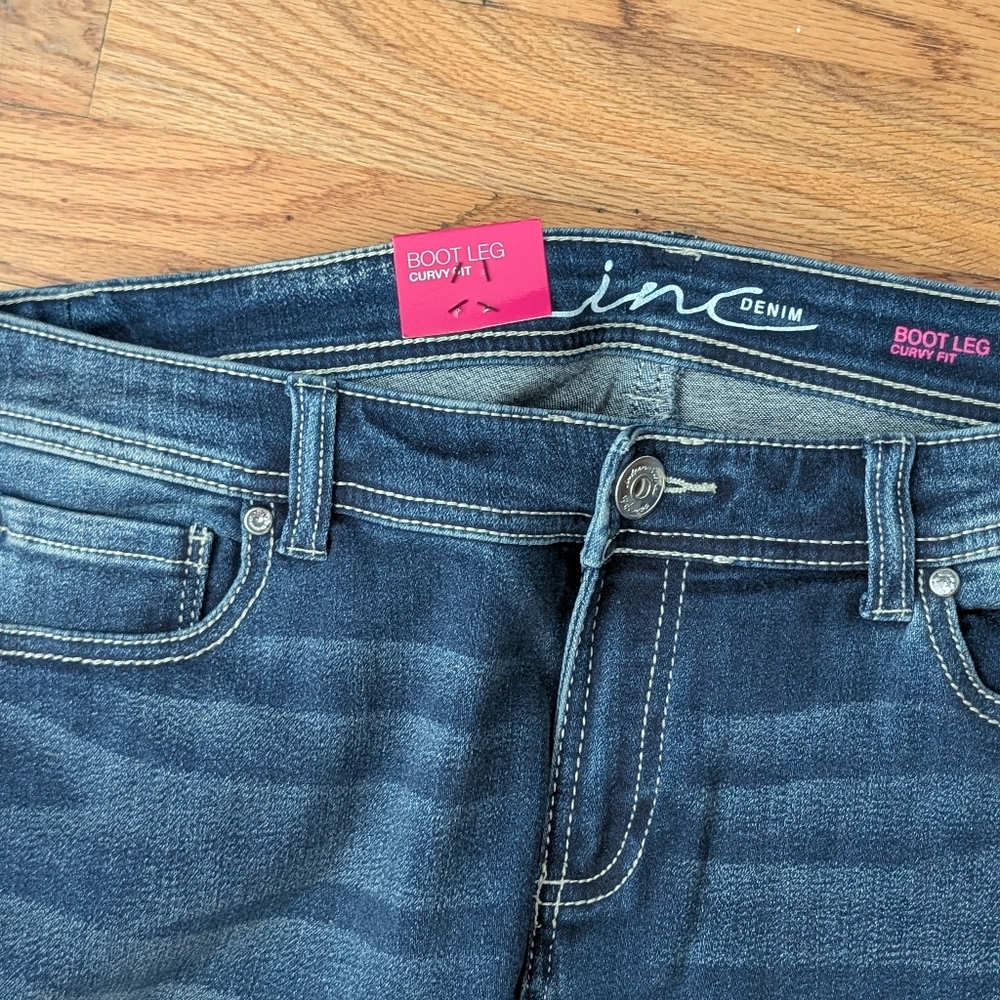 NWT INC International Concepts Blue Bootcut Jeans Size 14